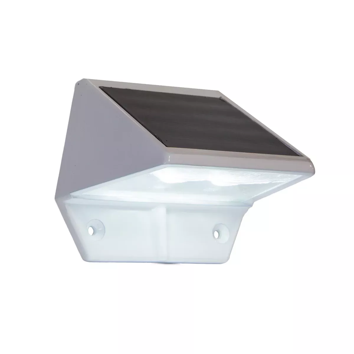 Solar Wall Light - Classy Caps White Aluminum Deck & Wall Light, SL179