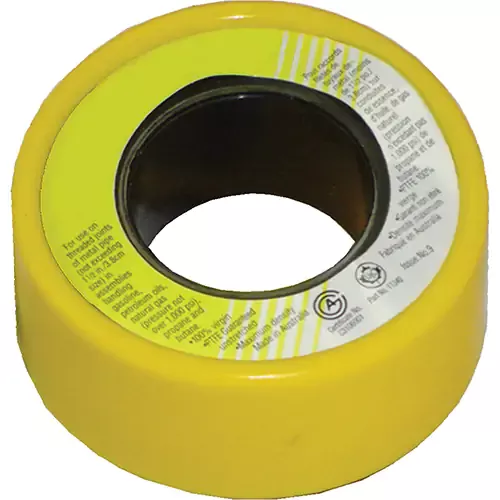 Tape - Fairview Fittings PFTE Gas Thread Sealant Tape, 236" L x 1/2" W, Yellow, 121-M8UL