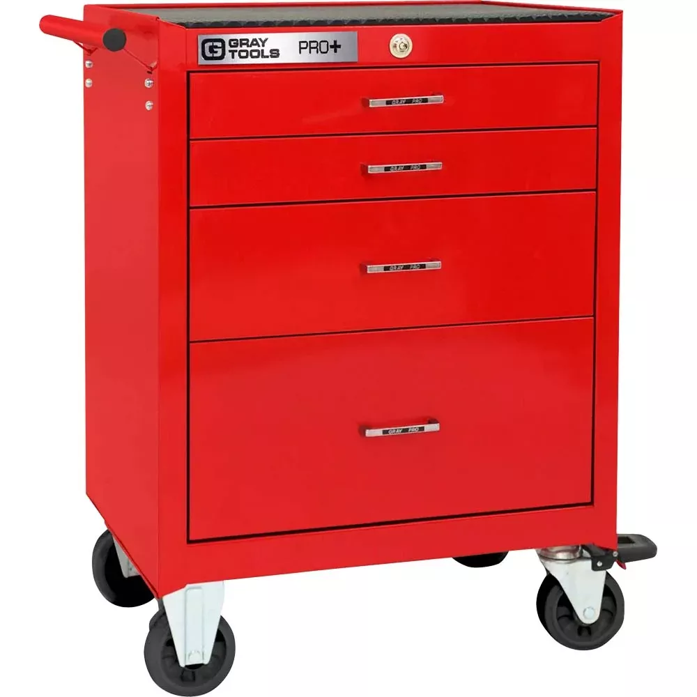 Tool Cabinet - Gray Tools 4 Drawer Roller Cabinet - PRO+ Series, 93204