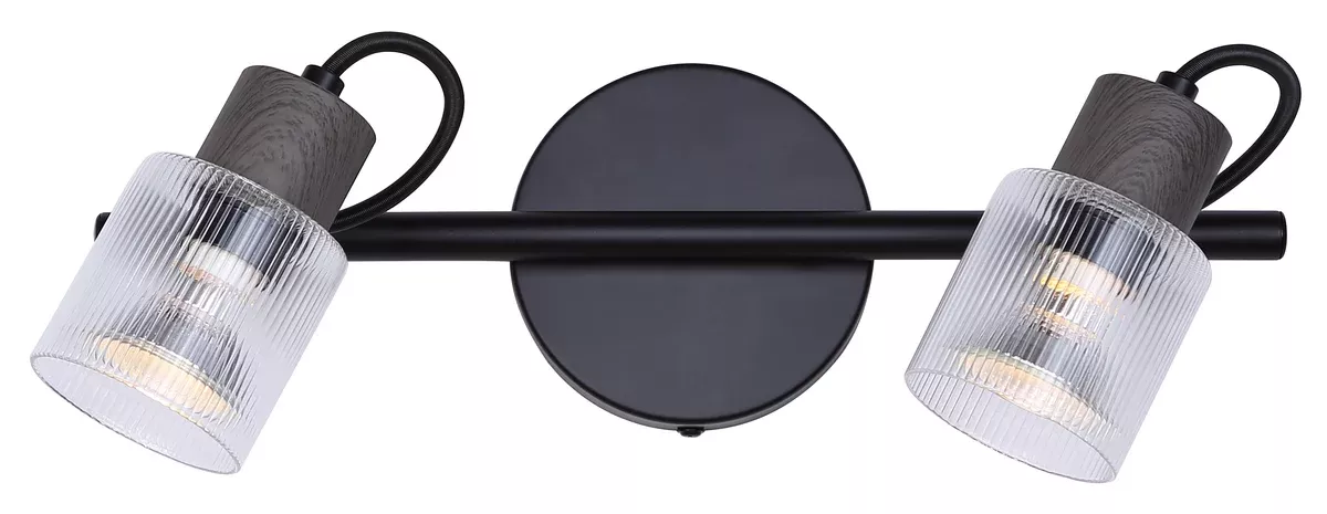 Track Light - Canarm OWEN Matte Black 2-Light Track Light, IT1198A02BKW10