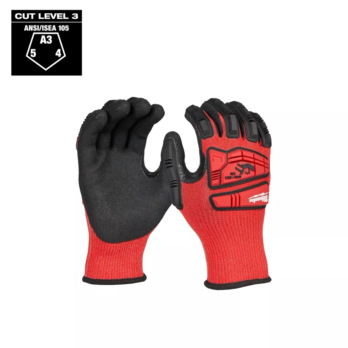 Work Gloves - Milwaukee Impact Cut Level 3 Nitrile Dipped Gloves, 48-73-813
