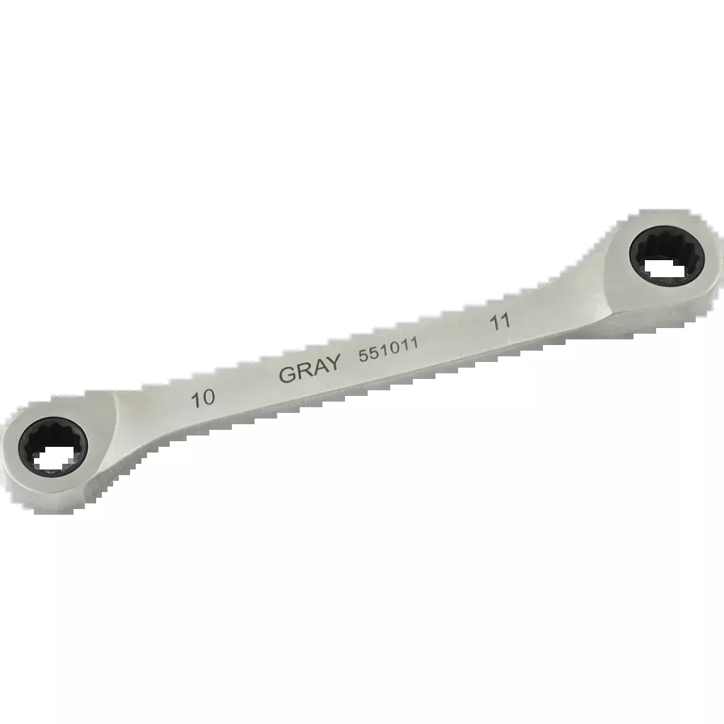 Wrench - Gray Tools Metric Double Box End Fixed Head Multi-Gear Ratcheting Wrenches, Various Sizes