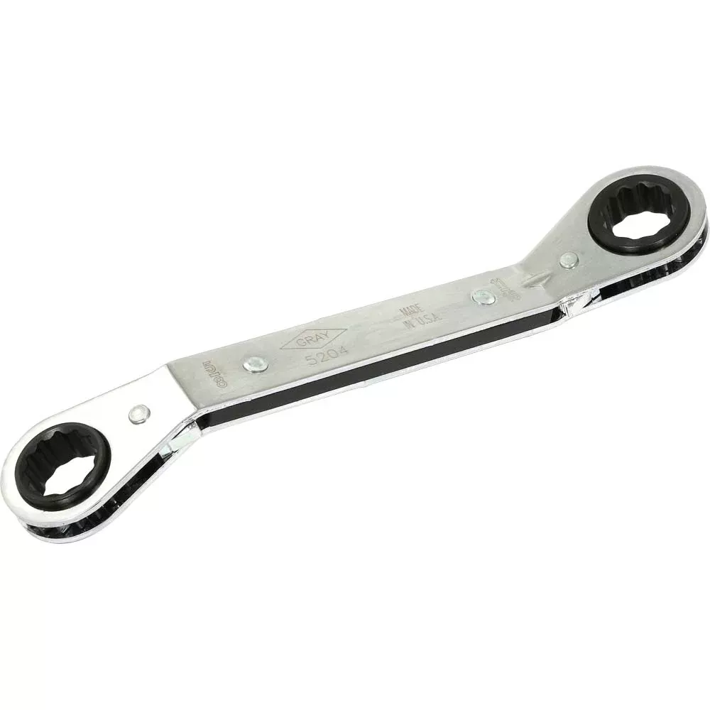 Wrench - Gray Tools SAE 25° Offset Ratcheting Box End Wrenches - 12 Point, 520