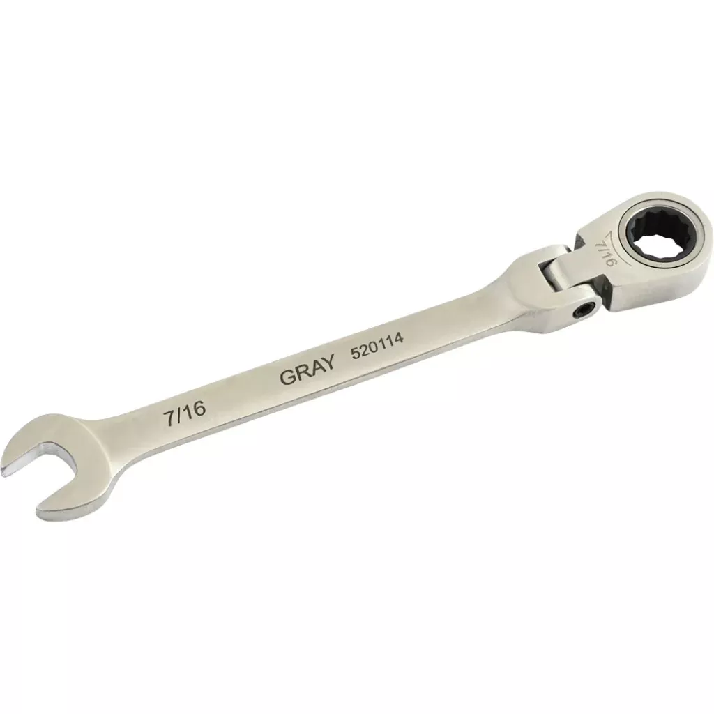 Wrench - Gray Tools SAE Combination Flex Head Multi-Gear Ratcheting Wrenches, Various Sizes