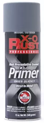 X-O Rust Anti-Rust Spray Primer, Gray, 12 oz.